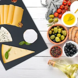Relaxdays 6er Set, 40 x 30 cm, Servieren von Käse & Desserts, Servierplatte zum Beschriften, anthrazit