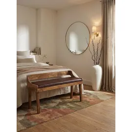 KADIMA DESIGN Polsterbank Echtleder Braun 108 x 63 x 43 cm