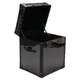 Casa Padrino Luxus Truhe Schwarz 49 x 44 x H. 57 cm - Handgefertigte Truhe im Kofferlook