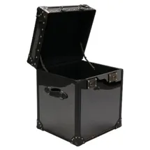 Casa Padrino Luxus Truhe Schwarz 49 x 44 x H. 57 cm - Handgefertigte Truhe im Kofferlook