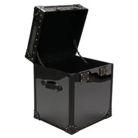 Casa Padrino Luxus Truhe Schwarz 49 x 44 x H. 57 cm - Handgefertigte Truhe im Kofferlook