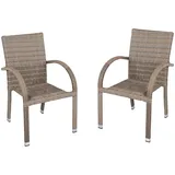 Garden Pleasure Modesto Stapelstuhl 57 x 64 x 90 cm beige 2 St.