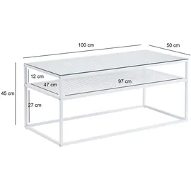 Möbel Boss WL7.328 Weiß Glas 100 x 50 x 45 cm