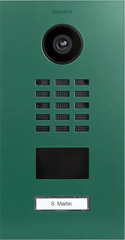 DoorBird D2101V IP Video Türsprechanlage Patinagrün, Edelstahl, pulverbeschichtet, seidenmatt