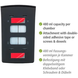 Wenko Desinfektionsmittelspender Tartas 480 ml schwarz