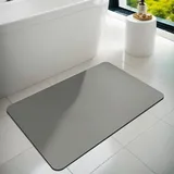 Dolic Badematte, Badevorleger, Gummi, rutschfest, dünn, saugfähig, schnelltrocknend, schmutzabweisend Vorleger für Badezimmerboden, Badewanne und Duschraum im Außenbereich(Hellgrau 43 x 80 cm)