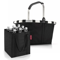 reisenthel Set Carrybag plus farblich passender bottlebag Einkaufskorb Einkaufstasche (Black)
