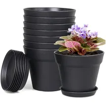 luxuskollektion Blumentopf 8er Set 10 x 10 x 10 cm Schwarz