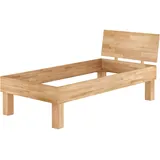 Erst-Holz®Einzelbett super stabil Buche 100x200 hohes Massivholzbett Seniorenbett 60.81-10 oR