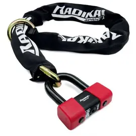 RADIKAL RK48120L Motorradschloss Diebstahlsicherung Vorhängeschloss Motorrad Mini U Hoch Sicherheitsgeprüft CLASSE SRA und Kettenschlaufe 120 cm
