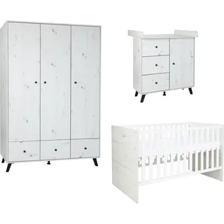 Arthur Berndt Babyzimmer Set Lavea 3.teilig Kleiderschrank Wickelkommode Bett