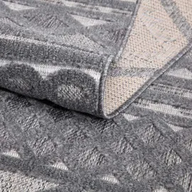 Carpet City In-& Outdoorteppich Santorini 435, 3D-Effekt, Boho-Look", grau Anthrazit B:200cm H:5mm L:290cm, Polypropylen, Teppiche, Teppich, Wetterfest - UV-beständig für Terrasse, Flur,