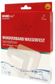 WUNDmed® Wundverband wasserfest Spezialpflaster, Sterile Pflaster mit extra großer Wundauflage für postoperative Wunden, 1 Packung = 5 Stück (80 x 100 mm)