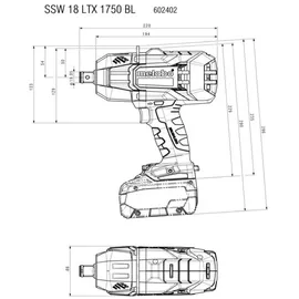 Metabo SSW 18 LTX 1750 BL Akku-Schlagschrauber solo inkl. Koffer (602402840)