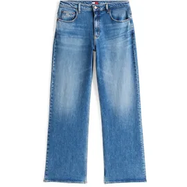 Tommy Hilfiger Relax-fit-Jeans TOMMY JEANS "MIA MR RLXD STR", Damen, Gr. 28, Länge 30, blau (denim medium), Denim/Jeans, Obermaterial: 99% Baumwolle, 1% Elasthan, unifarben, relaxed fit lang, Jeans, in blauer Waschung, mit Hammerschlaufe