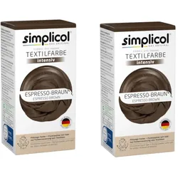 Simplicol Textilfarbe intensiv Espresso-Braun 150g 2er Pack