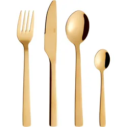 Besteck-Set AIDA RAW "RAW", gold, 24 tlg., Edelstahl, Essbesteck-Sets, PVD-beschichtet