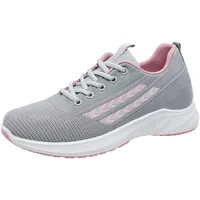 Sportschuhe Turnschuhe Sneaker Für Damen Damen Mesh Hollow Sports Frühling und Mesh Einzelschuhe Flying Woven Orthopädische Freizeit Laufschuhe Leichte Barfußschuhe Hallenturnschuhe (Grey,39) - 39 EU