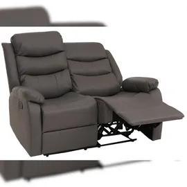 Mendler 2er Kinosessel HWC-O62, Relaxsessel Fernsehsessel mit Armlehne, Liegefunktion Kunstleder ~ grau