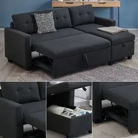 VitaliSpa Ecksofa Campina Anthrazit 226 x 161 cm L-Form