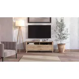 INOSIGN Lowboard »Redon, TV-Board, TV-Schrank, TV-Lowboard«, TV-Kommode, Breite 128, Klapptür in 3D Optik, Artisan eiche), braun