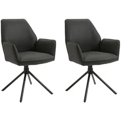byLIVING Esszimmerstuhl BLAIR, 2-er Set, Bezug anthrazit, Gestell Metall schwarz