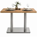 Mucola Möbelfuß Tischsäule Tischfuß Möbelfuß Tischbein Stützfuß Möbelbein Edelstahl, (Stück, 5-St), robust silberfarben
