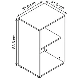MÖBELPARTNER Aktenregal Aino 51 x 41 x 83,6 cm Schwarz