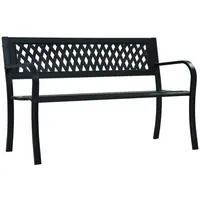 VidaXL Gartenbank 125 cm Schwarz Stahl