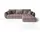 cornero Eckcouch Velours 3-Sitzer Dunkelrosa