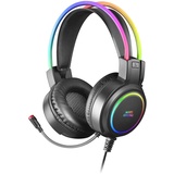 Mars Gaming MHRGB, Chroma RGB Flow Headset, Professionelles Mikrofon, Räumlicher Klang, Schwarz