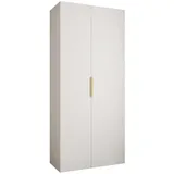 abiks möbel Drehtürenschrank COMO 110 x 245,5 x 40 cm Weiß/Gold