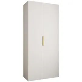 abiks möbel Drehtürenschrank COMO 110 x 245,5 x 40 cm Weiß/Gold