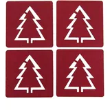 Oblique Unique Filzuntersetzer Weihnachtsbaum 4er Pack Weinrot