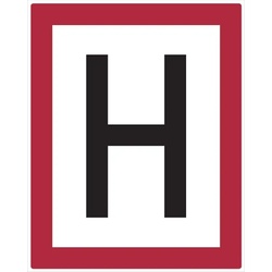 Feuerwehrschild, Hinweisschild auf einen Hydranten - DIN 4066 - 200x250x0.45 mm Aluminium geprägt