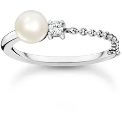 Thomas Sabo TR2369-167-14 Damen-Silberring mit Kettchen und Perle, 50/15,9