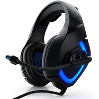 CSL Gaming Headset mit Mikrofon, Kopfhörer für Windows/Mac/Linux /PS4/PS4 Pro (Kabelgebunden), Gaming Headset, Schwarz