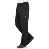 Chef Works Unisex Classic Fit Cargo Kochhose Schwarz, Größe: M / Medium, Bundweite: 34 - 36 Zoll, Schrittlänge: 32 Zoll, Elastischer Bund | B222-M