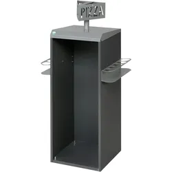PROREGAL Robuster Pizzakartonsammler | auch für Pfandflaschen | HxBxT 130,7x42x62cm | Verzinkter Stahl | Grau | Kartonschrank Pizzakartonbehälter
