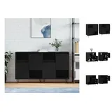 vidaXL Sideboards 2 Stk. Schwarz Holzwerkstoff