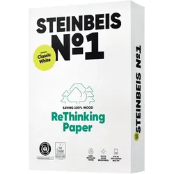 Steinbeis No. 1 Kopierpapier, Recycling, DIN A4, 80 g/qm, weiß, Weißegrad: 55 CIE