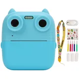 Sofortbildkamera, 1080P 48 MP HD-Digitaldruckkamera, Stützverlängerung, Vorder- und Rückkamera, Augenschutz, Fülllicht für Einen (Himmelblau)