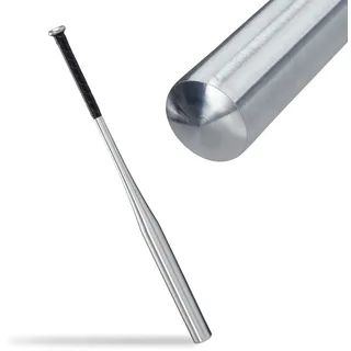 Relaxdays Unisex – Erwachsene 86 cm, Aluschläger, Baseballschläger Aluminium, Leichter Softballschläger, Rutschfester Griff, 34 Zoll, Silber,