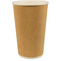 Papstar 200 Einweg-Kaffeebecher, Pappe `pure`, 0,4 l, doppelwandig Kaffee Glühweinbecher Heißgetränk Ripple Pappbecher