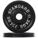 Signature Fitness Olympic Hantelscheibe aus Gusseisen, 5,1 cm, für Krafttraining und Gewichtheben, Vintage-Stil, 11,3 kg, Paar