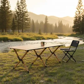 Relaxdays Campingtisch Klappbar Holzoptik Braun
