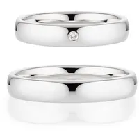 Bruno Banani Trauring Schmuck Geschenk Ehering Hochzeit Damenring Herrenring, wahlweise mit oder ohne Brillant, Made in Germany silberfarben 63