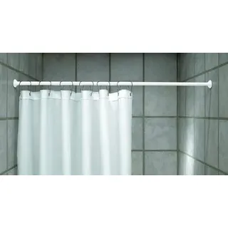 Hayrets Duschvorhangstange 160-300 cm Ausziehbar Weiß aus Aluminium, Gardinenstange-Teleskopstange ohne Schrauben und Bohren verstellbar für Dusche und Badewanne, Klemmstange-Duschstange