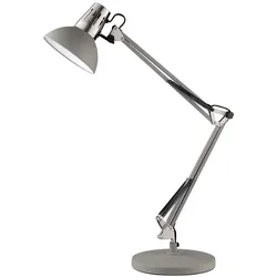 Klemmstrahler Tischlampe Schreibtischleuchte verstellbar Leselampe grau H 74 cm