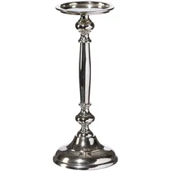 Kerzenhalter CREATIV DECO "Weihnachtsdeko", silber (silberfarben), H:30cm Ø:11,5cm, Aluminium, Kerzenhalter